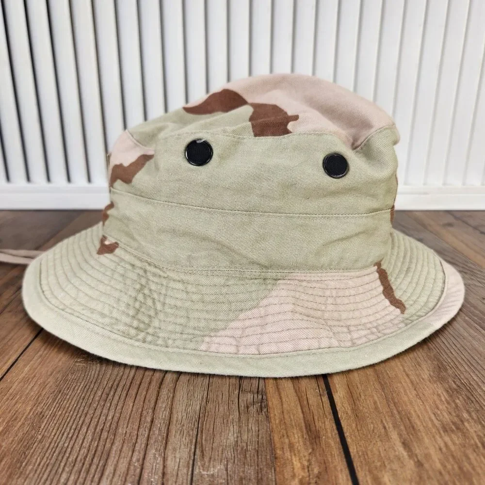 US Army Type II Desert Camouflage Hot Weather Boonie Hat Sz 7 1/4 Military Green - Picture 6 of 10